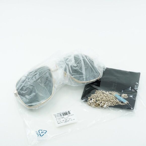 💯 NEW GIVENCHY GV 7183/S 0J5G 9O GOLD/GREY UNISEX SUNGLASSES WITH CHAIN - Picture 3 of 14